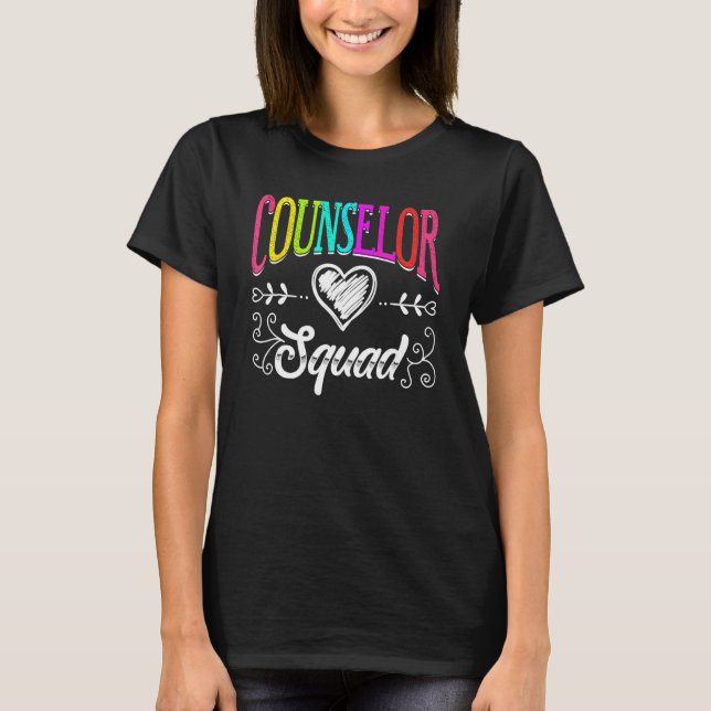 Counselor Squad Teacher Back To School T Shirt (Framsida)
