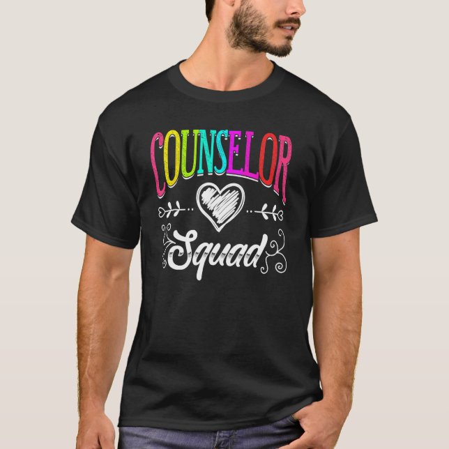 Counselor Squad Teacher Back To School T Shirt (Framsida)