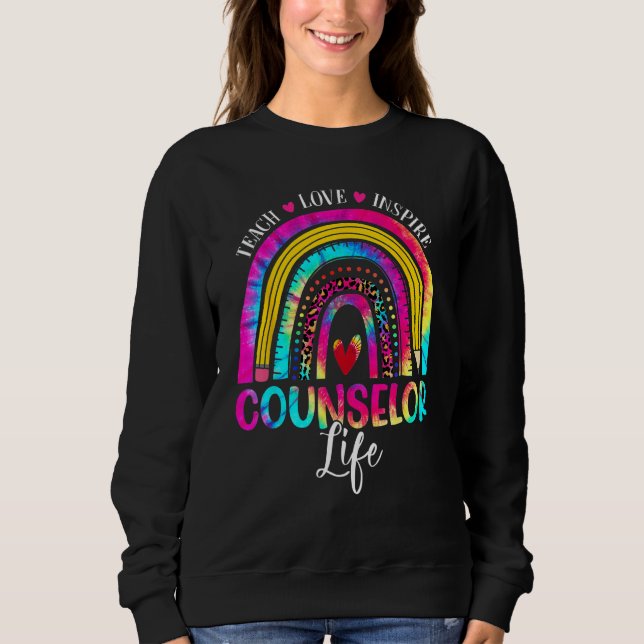 Counselor Teacher Rainbow Tie Dye First Day Of Sch T Shirt (Framsida)