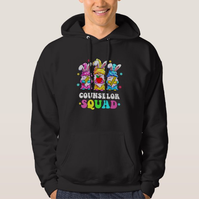 Counselor Teacher Squad Teacher's Day Cute Rabbit  Hoodie (Framsida)