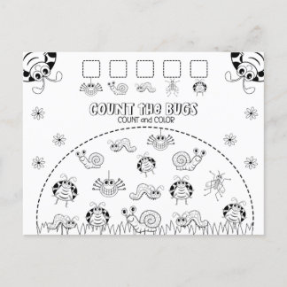 Count and Färg Child's Roligt Math Activity Vykort