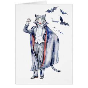 Count Catula Vampire Cat Hälsningskort