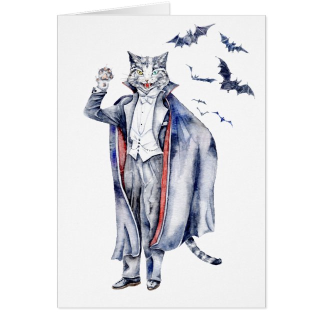 Count Catula Vampire Cat Hälsningskort (Framsidan)