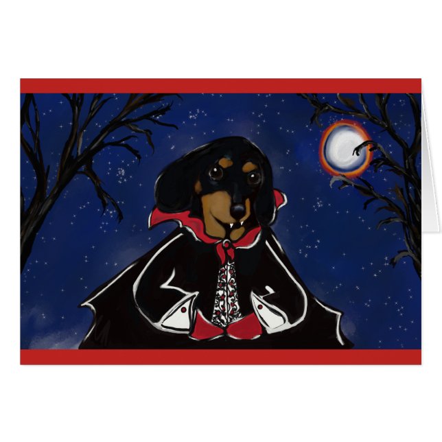 Count Dachshund Hälsningskort (Framsidan Horizontal)