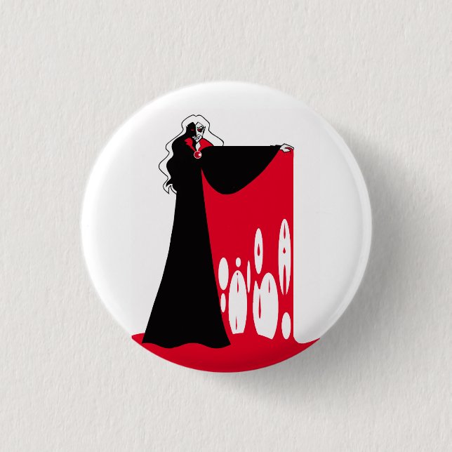 Count Dracula Blood Cape Button Knapp (Framsida)