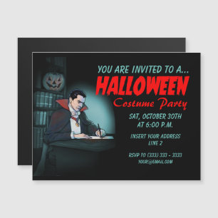 Count Dracula Halloween fest Magnetisk Inbjudningskort