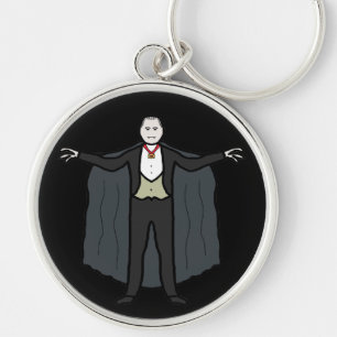 Count Dracula Vampire Rund Silverfärgad Nyckelring