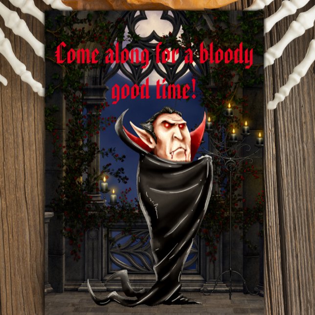 Count Dracula's Castle Vampire Halloween Inbjudningar (Skapare uppladdad)