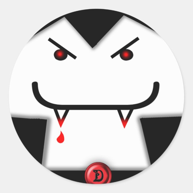 Count-etiketten Runt Klistermärke (Framsida)