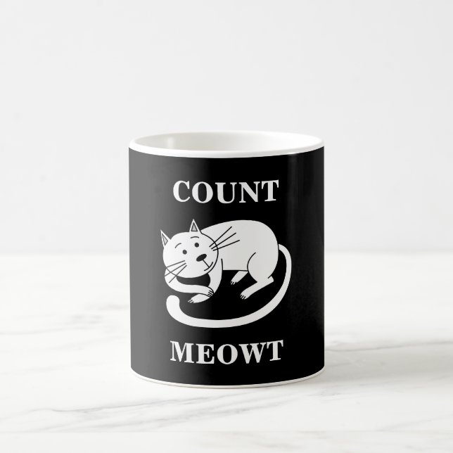 Count Meowt Kattunge Funny Cat Pun Kaffemugg (Center)