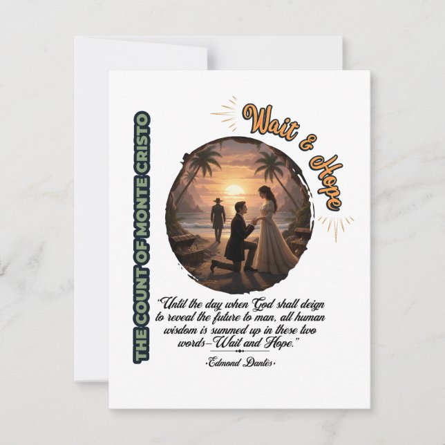 Count of Monte Cristo Wait & Hope Sunset Flat Card (Framsida)