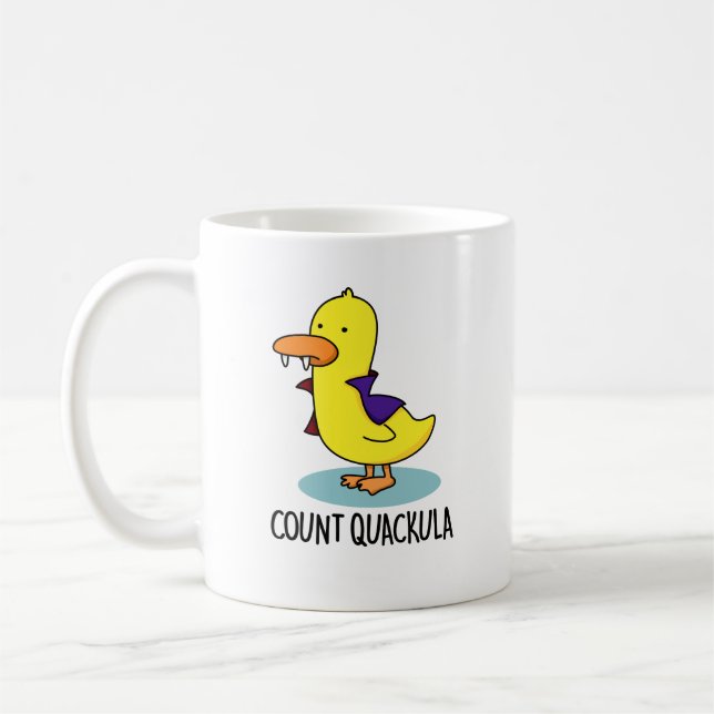 Count Quackula Funny Anka Pun Kaffemugg (Vänster)