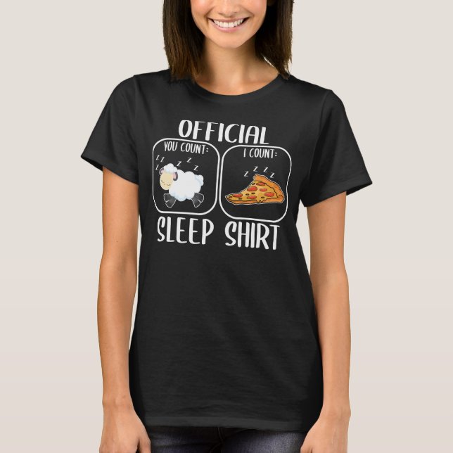 Count Sheep Pizza Sleepshirt T Shirt (Framsida)
