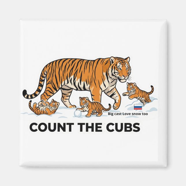 Count the Cubs – Siberian Tiger Learning Magnet (Framsidan)