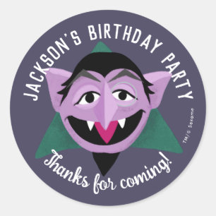 Count von Count Face Birthday Party Runt Klistermärke
