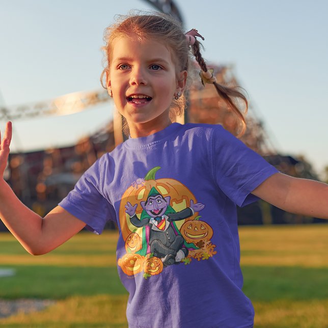 Count von Count | Halloween Pumpkins T Shirt (Kid wearing shirt)