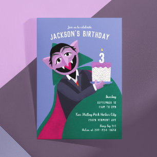 Count von Count Number Cake-Födelsedagsfest Inbjudningar