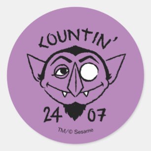 Count von Count Skate Logotyp - Countin' 24/7 Runt Klistermärke
