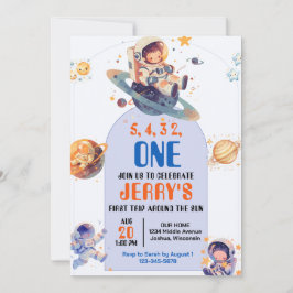 Countdown Astronaut Rymden Birthday Inbjudningar