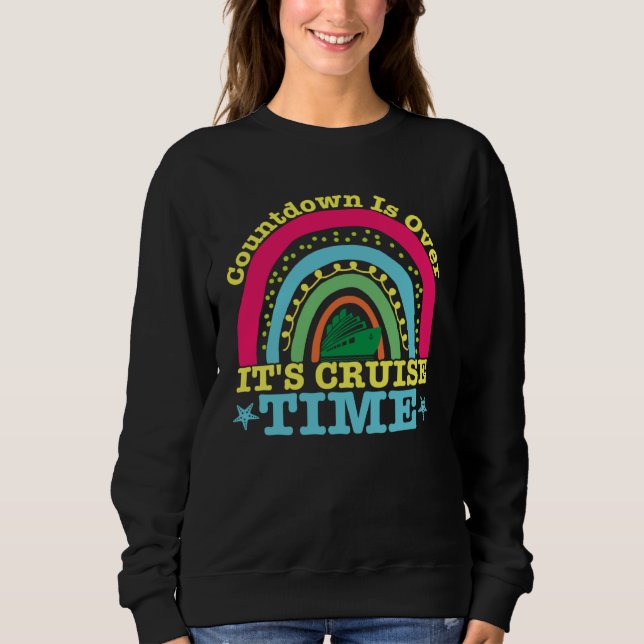 Countdown Is Over It s Cruise Time rainbow carniva T Shirt (Framsida)