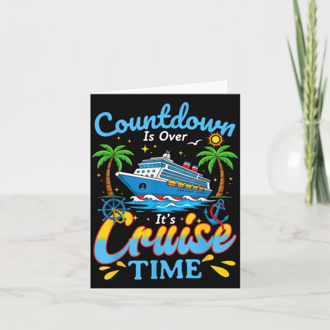 Countdown Is Over It's Cruise Time Men Women Coupl Kort (Framsida)