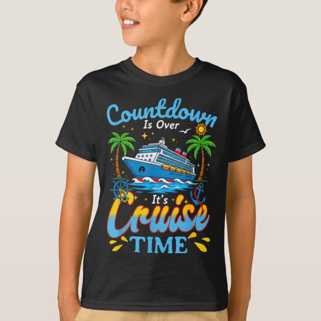Countdown Is Over It's Cruise Time Men Women Coupl T Shirt (Framsida)