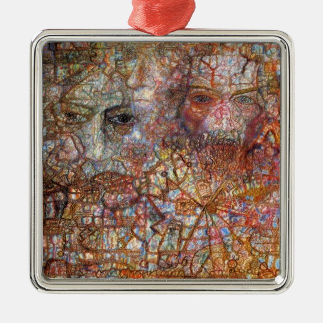 Countenances: Två Ansikte (av Pavel Filonov) Julgransprydnad Metall (Framsidan)
