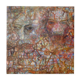 Countenances: Två Ansikte (av Pavel Filonov) Kakelplatta