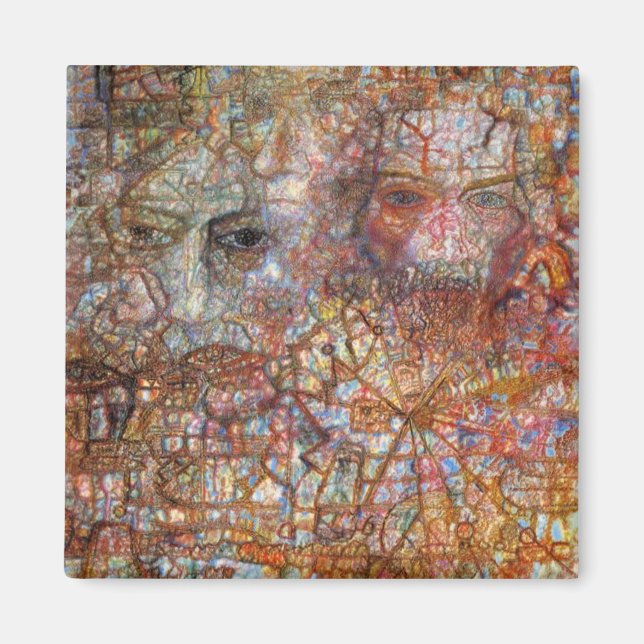 Countenances: Två Ansikte (av Pavel Filonov) Magnet (Framsidan)