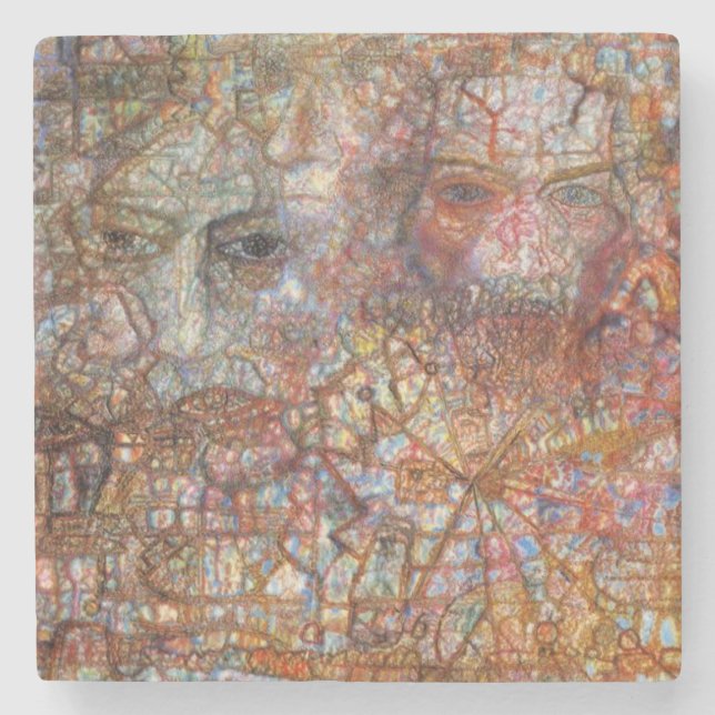 Countenances: Två Ansikte (av Pavel Filonov) Stenunderlägg (Framsidan)