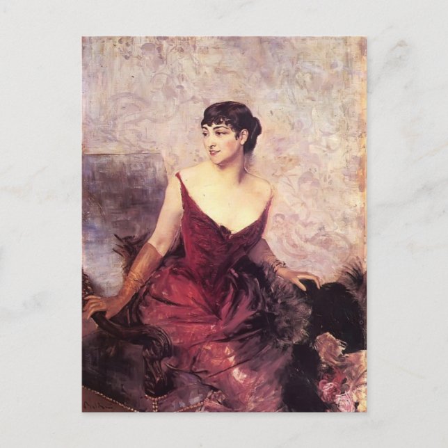 Countess de Rasty, som har sitt säte av Giovanni B Vykort (Framsida)