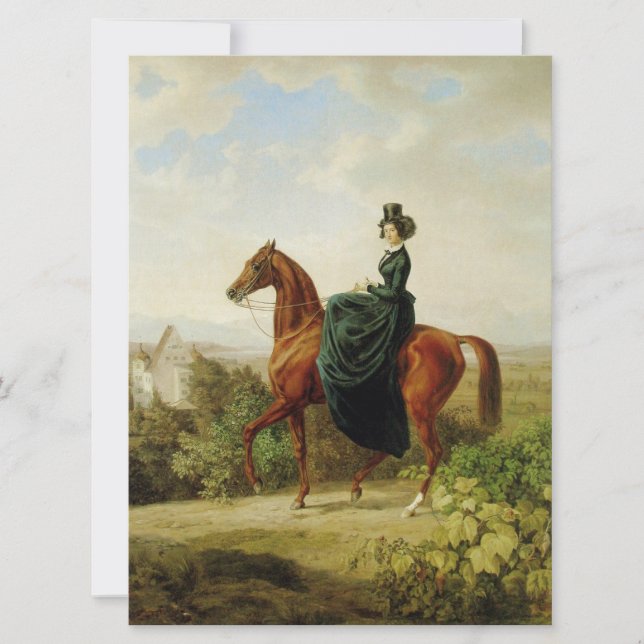 Countess on Horseback (Elegant Brown Horse) Kort (Framsida)