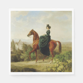 Countess on Horseback (Elegant Brown Horse) Pappersservett