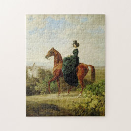 Countess on Horseback (Elegant Brown Horse) Pussel
