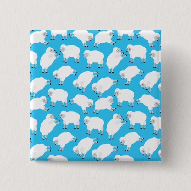 Counting Sheep Blue Nursery Pattern Knapp (Framsida)