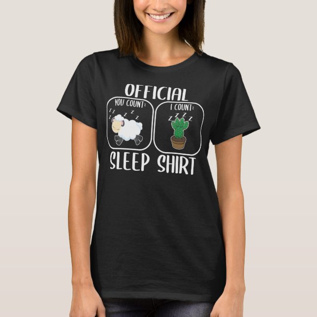 Counting Sheep Cactus Sleepshirt T Shirt (Framsida)