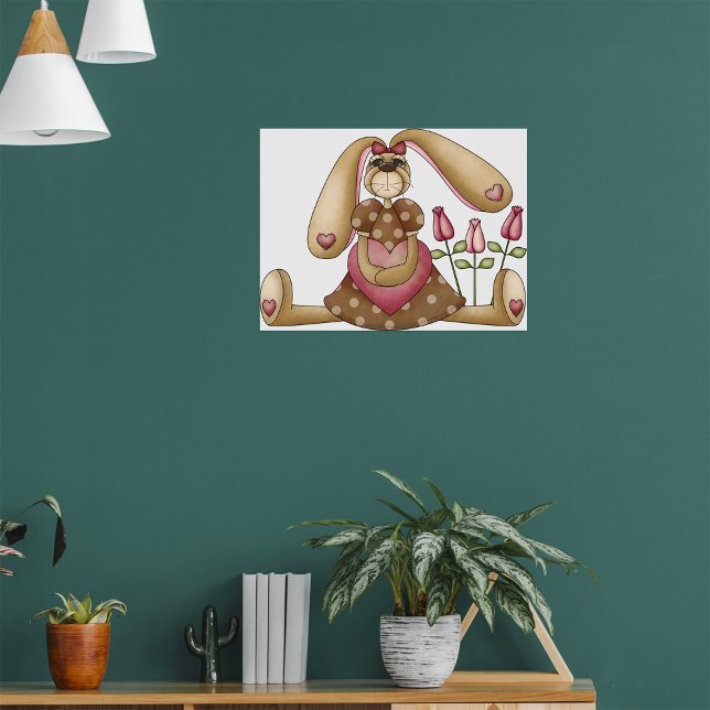 Country Bunny With Flowers Poster (Skapare uppladdad)