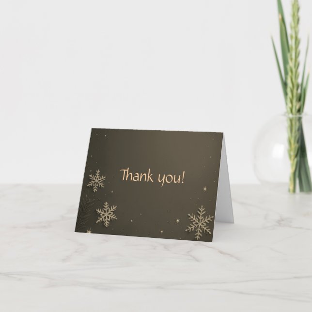 Country Christmas Snowflake Thank you Custom Card Anteckningskort (Framsida)