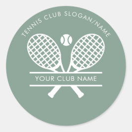 Country Club Name Tennis Team Sage Green Custom Runt Klistermärke