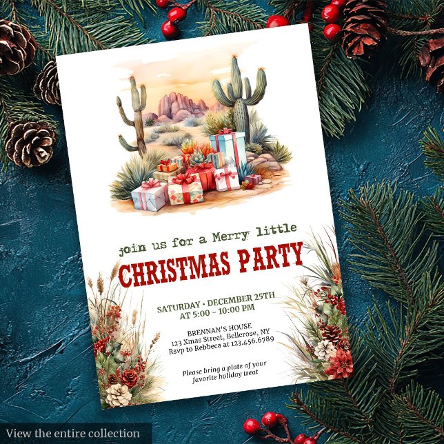 Country Cowboy Julfest Invitation Inbjudningar (Country Cowboy Christmas Party Invitation)
