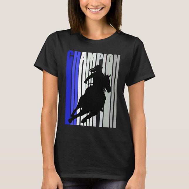 Country Cowgirl Champion Horse Riding Barrel Racin T Shirt (Framsida)