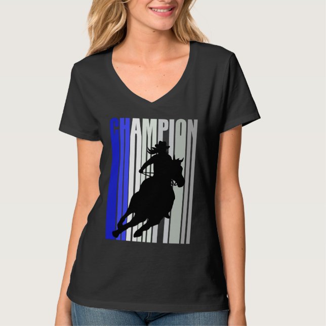 Country Cowgirl Champion Horse Riding Barrel Racin T Shirt (Framsida)