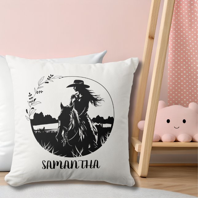 Country Elegant Horse Cowgirl Western Equestrian Kudde (Skapare uppladdad)
