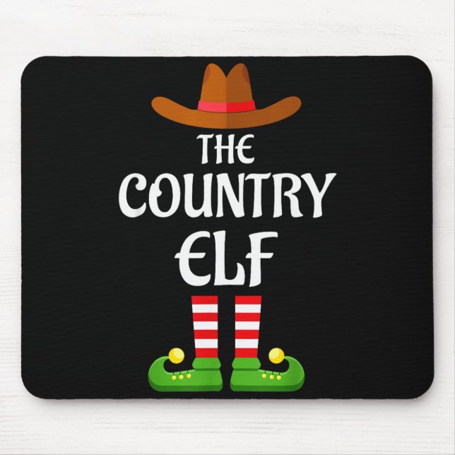 Country Elf Family Matching Group Christmas Cowboy Musmatta (Framsidan)