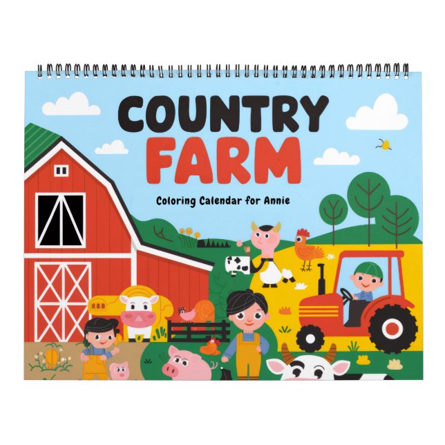 Country Farm Coloring Calendar Kalender (Omslag)