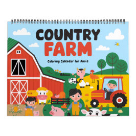 Country Farm Coloring Calendar Kalender