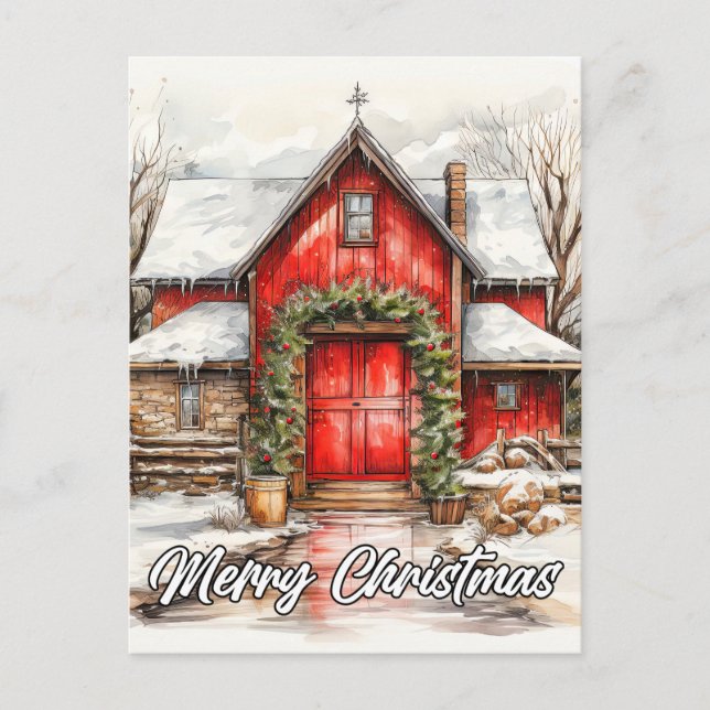 Country Farm Jul | God Jul alla Vykort (Framsida)