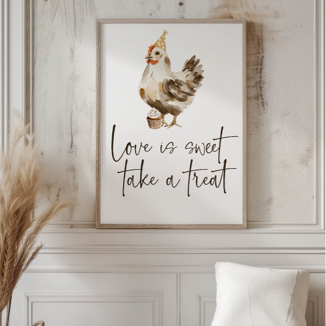 Country Farm Kyckling Bröllop Kärlek är Sött Förmå Poster (Skapare uppladdad)