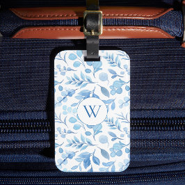 Country Foliage Blue and White Bagagebricka