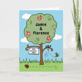 Country Garden Apple Tree Wedding Kort